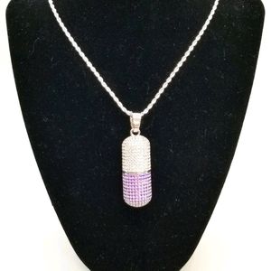 Silver plated medication necklace